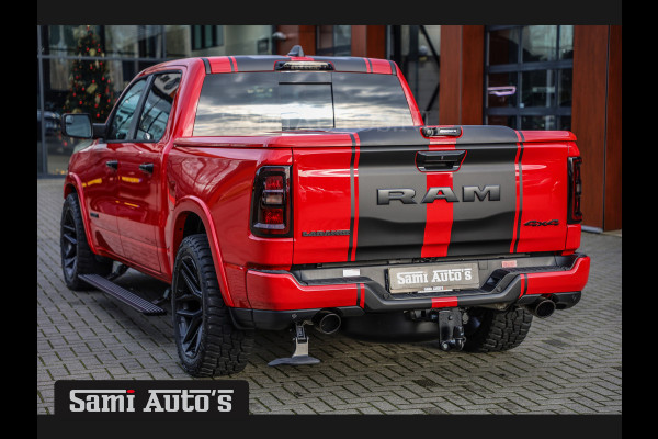 Dodge Ram PREMIUM NIGHT 2025 | HURRICAN 420PK 636 Nm | BOM VOL + 14.4 INCH SCHERM + LUCHTVERING + HUD | PRIJS MET LPG EN COVER EN GARANTIE DUBBELE CABINE | PICK UP | 5 PERSOONS | DC | GRIJSKENTEKEN | PR4 FLAME RED | VOORRAAD NR 2226 - 4993