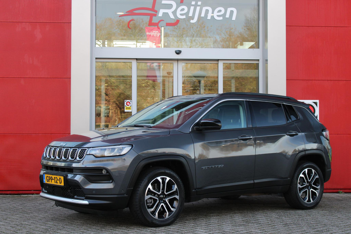 Jeep Compass 4xe 190pk Plug-in Hybrid LIMITED BUSINESS AUTOMAAT | NAVIGATIE 10,25 "TOUCHSCREEN | APPLE CARPLAY/ANDROID AUTO | ACHTERUITRIJ CAMERA | DAB+ RADIO | CLIMATE CONTROL | 18" DIAMAND CUT LICHTMETALEN VELGEN | ADAPTIVE / CRUISE CONTROL | DIGITAAL INSTRUMENTENPANEEL | ELEKTRISCH BEDIENBARE ACHTERKLEP | FULL LED KOPLAMPEN | LED MISTLAMPEN / BOCHTVERLICHTING | KEYLESS ENTRY & START | DRAADLOOS LADEN |