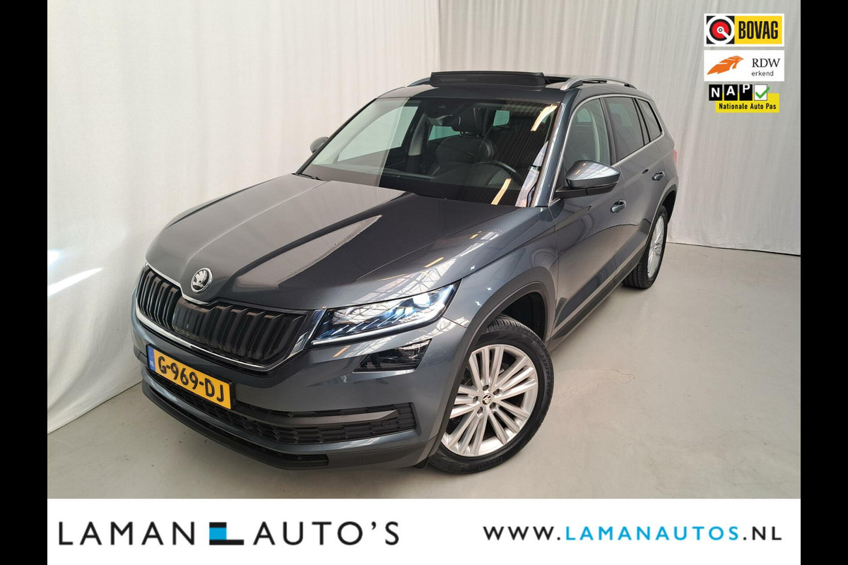 Škoda Kodiaq 1.5 TSI 150pk DSG Style Business Aut. | Open dak Leder-Alcantara CarPlay Canton ECC Navi LED ACC 19" LMV Camera BLIS Metallic |