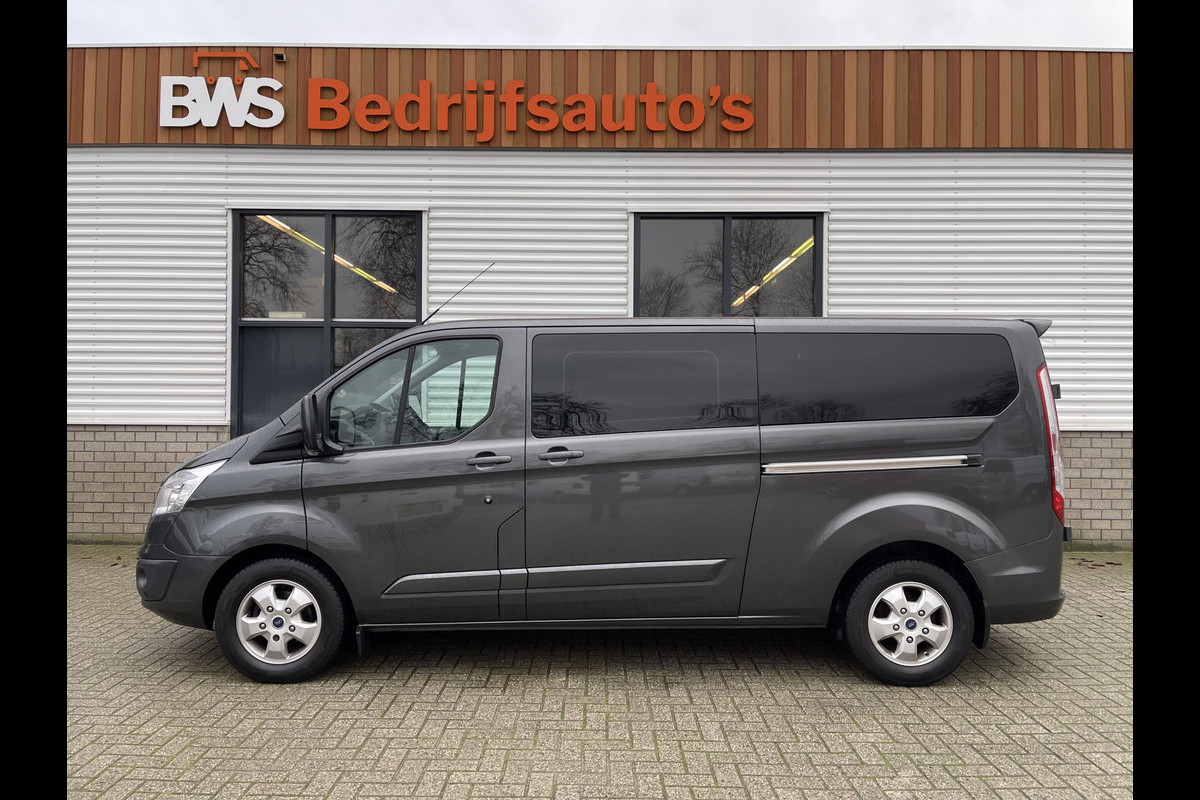 Ford Transit Custom 290 2.0 TDCI 130pk L2H1 Limited DC 5 persoons / vaste prijs rijklaar € 20.950 ex btw / lease vanaf € 375 / airco / cruise / navi / magnetic grijs metallic / trekhaak 2800 kg !