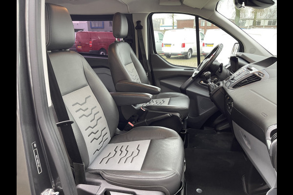 Ford Transit Custom 290 2.0 TDCI 130pk L2H1 Limited DC 5 persoons / vaste prijs rijklaar € 20.950 ex btw / lease vanaf € 375 / airco / cruise / navi / magnetic grijs metallic / trekhaak 2800 kg !