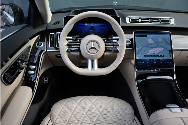 Mercedes-Benz S-Klasse 500 4MATIC Lang AMG Line Aut9 | Luchtvering | Distronic+ | Memory | Burmester | Stoelventilatie V+A | Massage V+A |Schermen Achter | Nappa Leder | 3D-Display | Verwarmd Stuurwiel | Vlakkenverwarming | Standkachel |