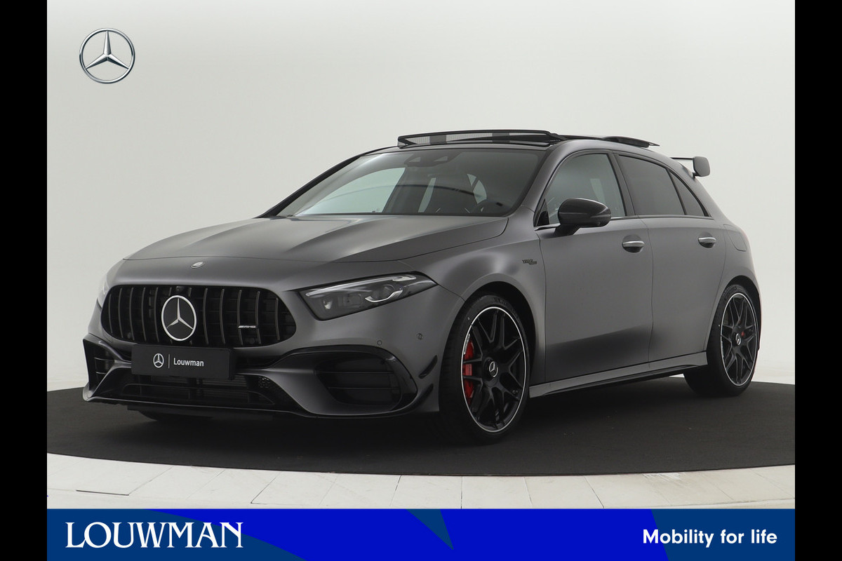 Mercedes-Benz A-Klasse A45 S AMG 4MATIC+ | Night Pack II | Aerodynamica Pack | Premium Plus Pack | Rijassistentiepakket Plus | AMG Performance sportstoelen | Burmester surround sound system | Amg track pace | Extra USB-poorten |