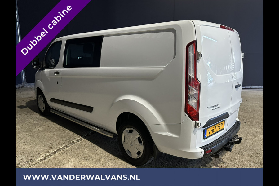 Ford Transit Custom 2.0 TDCI 130pk L2H1 Dubbele cabine Euro6 Airco | 6-Zits | Navigatie | 2800kg Trekhaak Camera, LED, Cruisecontrol, Parkeersensoren, Stoelverwarming, Sidebars