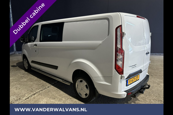 Ford Transit Custom 2.0 TDCI 130pk L2H1 Dubbele cabine Euro6 Airco | 6-Zits | Navigatie | 2800kg Trekhaak Camera, LED, Cruisecontrol, Parkeersensoren, Stoelverwarming, Sidebars