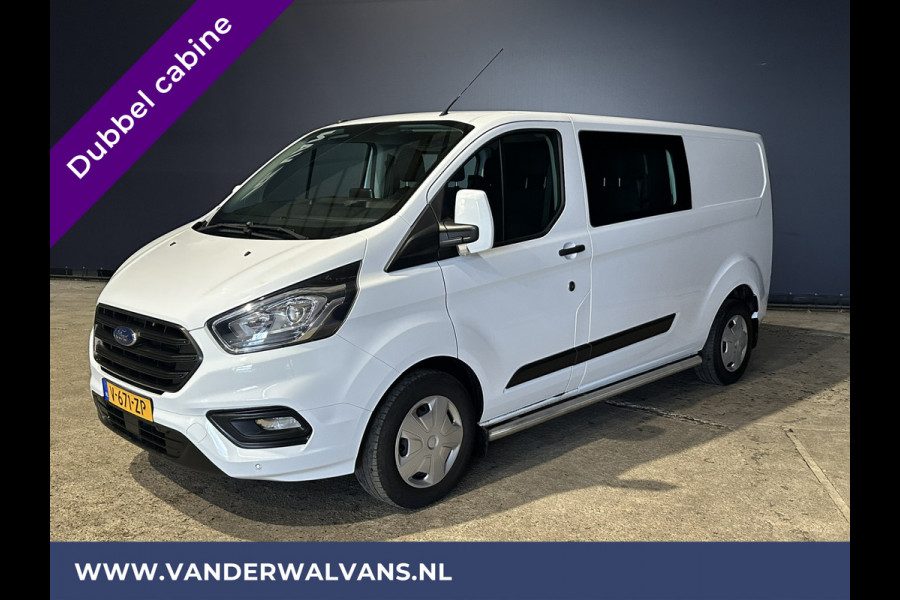 Ford Transit Custom 2.0 TDCI 130pk L2H1 Dubbele cabine Euro6 Airco | 6-Zits | Navigatie | 2800kg Trekhaak Camera, LED, Cruisecontrol, Parkeersensoren, Stoelverwarming, Sidebars