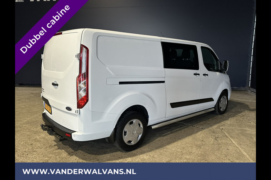 Ford Transit Custom 2.0 TDCI 130pk L2H1 Dubbele cabine Euro6 Airco | 6-Zits | Navigatie | 2800kg Trekhaak Camera, LED, Cruisecontrol, Parkeersensoren, Stoelverwarming, Sidebars