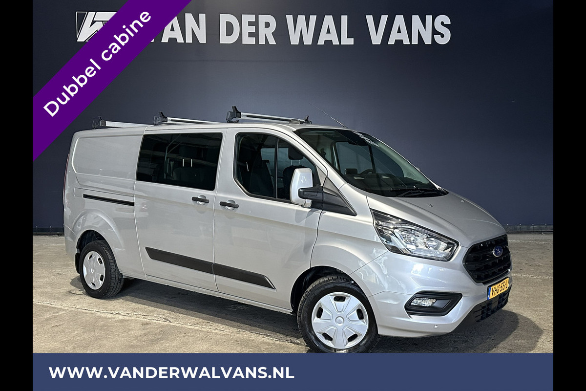 Ford Transit Custom 2.0 TDCI 130pk L2H1 Dubbele Cabine Euro6 Airco | Navigatie | Camera | 2800kg Trekhaak LED, Cruisecontrol, Parkeersensoren, Stoelverwarming, Verwarmde voorruit, 5-Zits