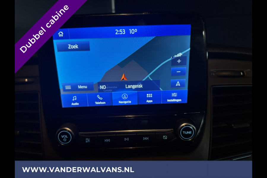 Ford Transit Custom 2.0 TDCI 130pk L2H1 Dubbele Cabine Euro6 Airco | Navigatie | Camera | 2800kg Trekhaak LED, Cruisecontrol, Parkeersensoren, Stoelverwarming, Verwarmde voorruit, 5-Zits