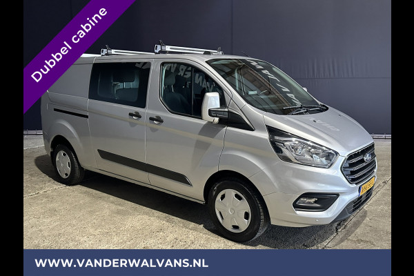 Ford Transit Custom 2.0 TDCI 130pk L2H1 Dubbele Cabine Euro6 Airco | Navigatie | Camera | 2800kg Trekhaak LED, Cruisecontrol, Parkeersensoren, Stoelverwarming, Verwarmde voorruit, 5-Zits