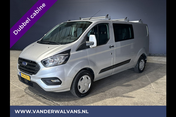 Ford Transit Custom 2.0 TDCI 130pk L2H1 Dubbele Cabine Euro6 Airco | Navigatie | Camera | 2800kg Trekhaak LED, Cruisecontrol, Parkeersensoren, Stoelverwarming, Verwarmde voorruit, 5-Zits