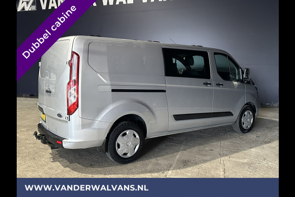 Ford Transit Custom 2.0 TDCI 130pk L2H1 Dubbele Cabine Euro6 Airco | Navigatie | Camera | 2800kg Trekhaak LED, Cruisecontrol, Parkeersensoren, Stoelverwarming, Verwarmde voorruit, 5-Zits