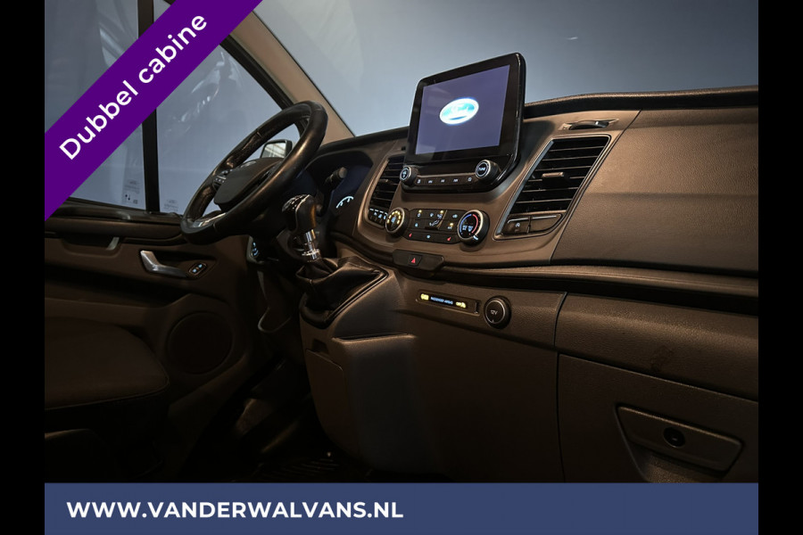 Ford Transit Custom 2.0 TDCI 130pk L2H1 Dubbele Cabine Euro6 Airco | Navigatie | Camera | 2800kg Trekhaak LED, Cruisecontrol, Parkeersensoren, Stoelverwarming, Verwarmde voorruit, 5-Zits