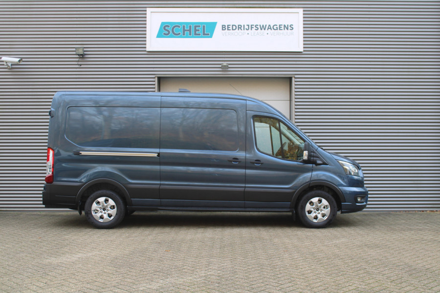 Ford Transit 350 2.0 TDCI L3H2 Limited 165pk - Adaptive Cruise - Luchtvering - Blind Spot - 360 camera - Navigatie - Stoelverwarming - Trekha