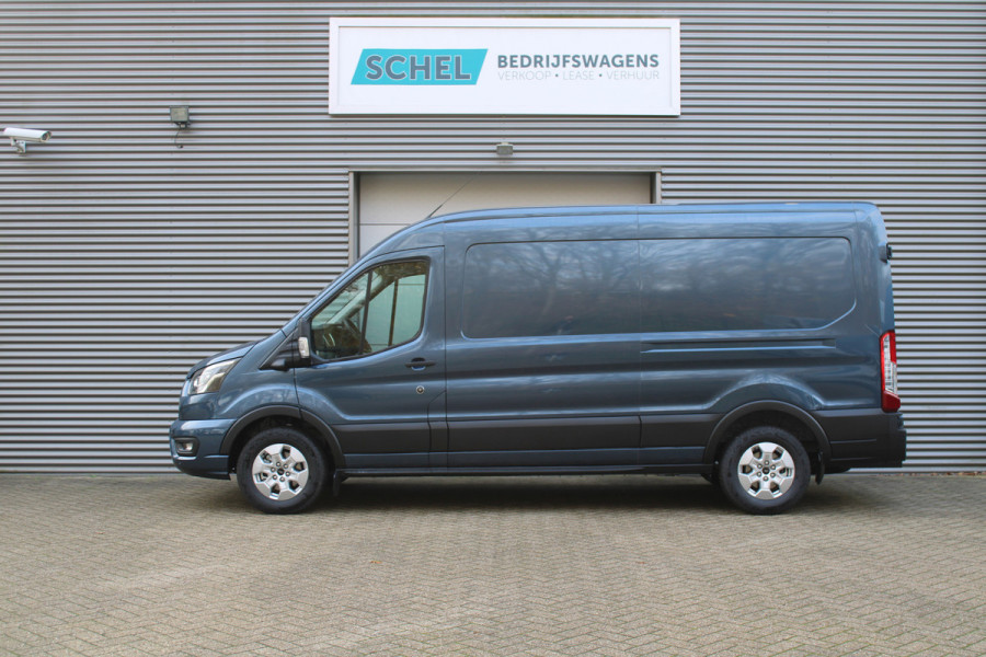 Ford Transit 350 2.0 TDCI L3H2 Limited 165pk - Adaptive Cruise - Luchtvering - Blind Spot - 360 camera - Navigatie - Stoelverwarming - Trekha