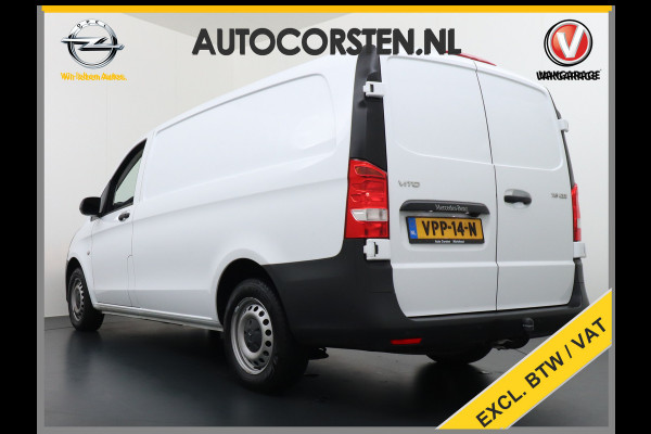 Mercedes-Benz Vito 116CDI 164PK Lang Trekhaak Airco Navi Camera Pdc Cruise Control Bluetooth Regen-Lichtsensor Aanhanger-Assist Schuifdeur Betonplex Vloer Wandaftimmering Achterdeuren Tussenwand 380NM Koppel 1e Eigenaar Euro 6 Zeer Compleet