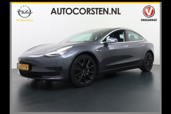 Tesla Model 3 SR+ 60kWh 325PK 19"Lmv AutoPilot Premium-Luidsprekers Leder PanoDak Adaptive Cruise Camera's Elektr.-Stuur+Stoelen+Spiegels+Gehe Ecc Navigatiesysteem Full Map LED Comfortstoelen ACC Ecc DAB Voorverwarmen interieur via App Keyless One-Pedal-Drive Origineel Nederlandse auto, 1e eigenaar