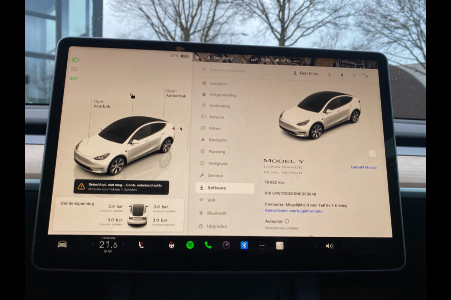 Tesla Model Y Long Range AWD 75 kWh VAN 38.900 VOOR 35.877 EINDEJAARSVOORDEEL 3.023,- | AUTOPILOT | LEDER | PANO | ELEK. KOFFER