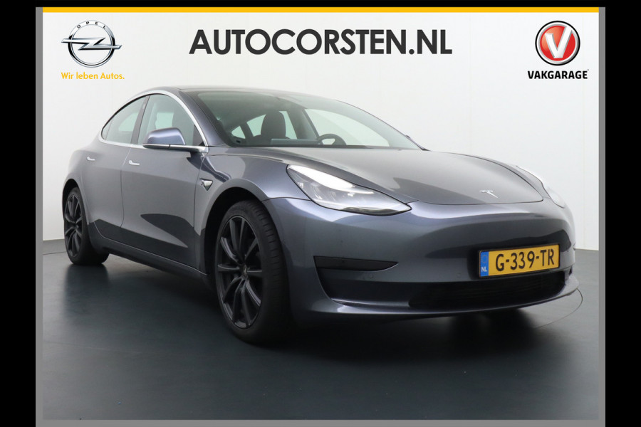 Tesla Model 3 SR+ 60kWh 325PK 19"Lmv AutoPilot Premium-Luidsprekers Leder PanoDak Adaptive Cruise Camera's Elektr.-Stuur+Stoelen+Spiegels+Gehe Ecc Navigatiesysteem Full Map LED Comfortstoelen ACC Ecc DAB Voorverwarmen interieur via App Keyless One-Pedal-Drive Origineel Nederlandse auto, 1e eigenaar