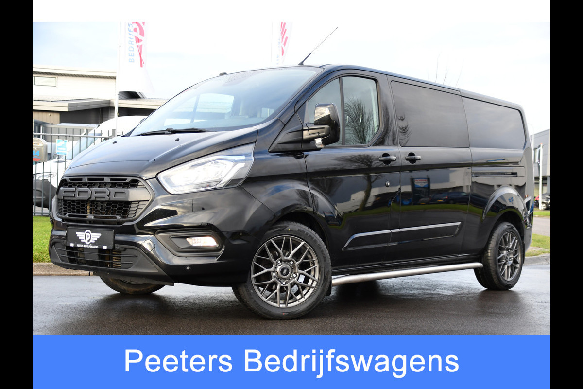 Ford Transit Custom 300 2.0 TDCI L2H1 Black Edition DC Limited Camera, Cruise, Carplay, Automaat, Sensoren, 130PK, Multimedia, Stoelverwarming, 2 x Schuifdeur, UNIEK!