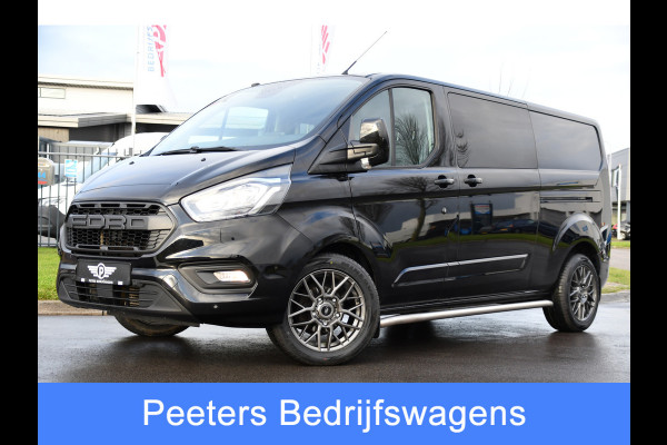 Ford Transit Custom 300 2.0 TDCI L2H1 Black Edition DC Limited Camera, Cruise, Carplay, Automaat, Sensoren, 130PK, Multimedia, Stoelverwarming, 2 x Schuifdeur, UNIEK!