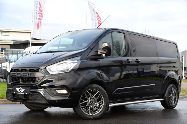 Ford Transit Custom 300 2.0 TDCI L2H1 Black Edition DC Limited Camera, Cruise, Carplay, Automaat, Sensoren, 130PK, Multimedia, Stoelverwarming, 2 x Schuifdeur, UNIEK!