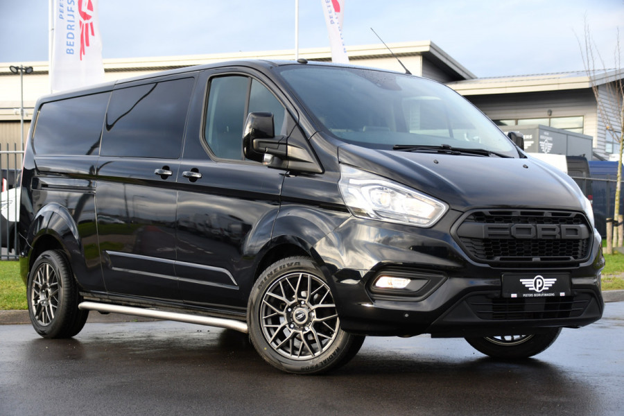 Ford Transit Custom 300 2.0 TDCI L2H1 Black Edition DC Limited Camera, Cruise, Carplay, Automaat, Sensoren, 130PK, Multimedia, Stoelverwarming, 2 x Schuifdeur, UNIEK!