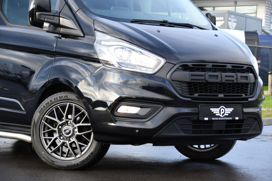 Ford Transit Custom 300 2.0 TDCI L2H1 Black Edition DC Limited Camera, Cruise, Carplay, Automaat, Sensoren, 130PK, Multimedia, Stoelverwarming, 2 x Schuifdeur, UNIEK!