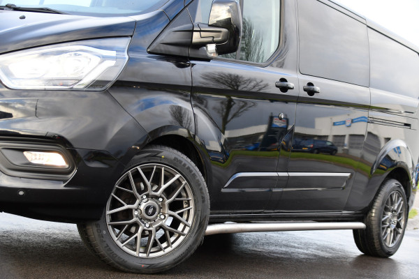 Ford Transit Custom 300 2.0 TDCI L2H1 Black Edition DC Limited Camera, Cruise, Carplay, Automaat, Sensoren, 130PK, Multimedia, Stoelverwarming, 2 x Schuifdeur, UNIEK!