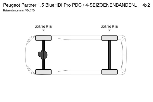 Peugeot Partner 1.5 BlueHDI Pro PDC / 4-SEIZOENENBANDEN / CRUISE / NAP / 18 INCH