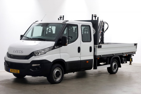 Iveco Daily 35S18 3.0 180pk HiMatic Automaat D.C. Open Laadbak + HIAB Kraan 06-2019