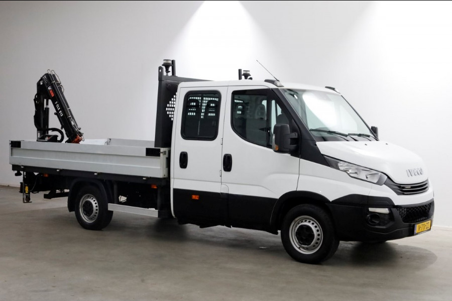 Iveco Daily 35S18 3.0 180pk HiMatic Automaat D.C. Open Laadbak + HIAB Kraan 06-2019