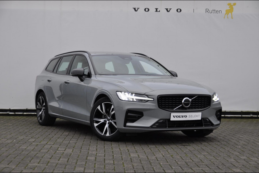 Volvo V60 B4 211PK Automaat Plus Dark Semi-elektrisch inklapbare trekhaak / Adaptive cruise control / Pilot assist / BLIS / Stoelverwarming voor en achter / Elektrische bedienbare stoelen voor met geheugen / Stuurverwarming / Parkeersensoren met camera / Elektrische achterklep / Keyless entry /