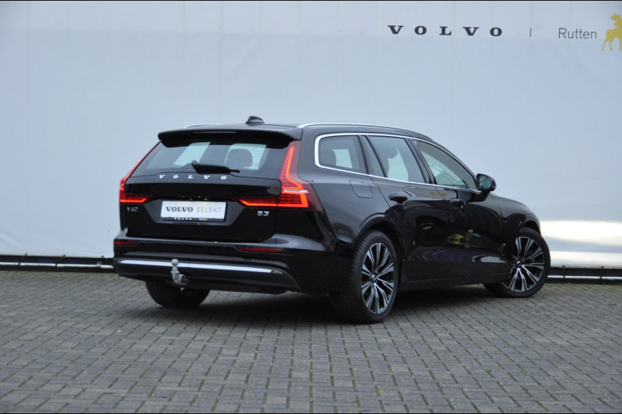 Volvo V60 B3 177PK Automaat Plus Bright Semi-elektrisch inklapbare trekhaak / Harman Kardon audio / 360 Camera / Elektrisch bedienbare voorstoelen / Memory seats / stoel en stuurverwarming / Apple Carplay / Google services / Keyless entry / Elektrische achterklep /