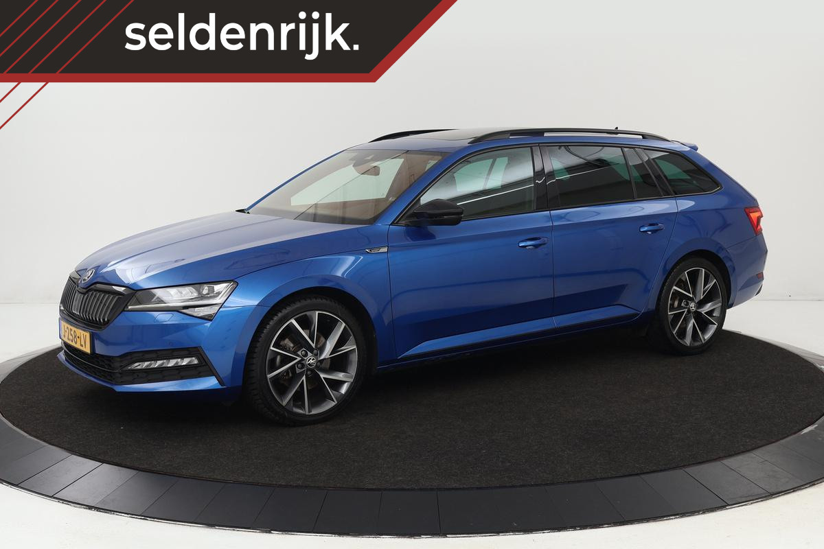 Škoda Superb 1.4 TSI iV Sportline | Panoramdak | Stoel & stuurverwarming | Adaptive cruise | Matrix LED | Leder/Alcantara | Canton Sound | Camera | Keyless | PHEV