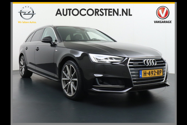 Audi A4 Avant 3.0 TDI 272pk/600Nm AUT-8 Sport S-line Quattro Camera Adaptive-Cruise Audi-Connect MMI-Navi Matrix-LED 19" PDC-a+v Verkeer Kofferbakklep autom SCR Sportonderstel Spoorassistent Keyless-Start Sportstoelen+Leer/Alcantara+Verwarmd Wegrijassistent Connectivity pakket glanspakket S-line Audi music interface Assistentiepakket 'Tour' Exter-pakket Licht- en regensensor Voetgangersbescherming NP ruim 80.000!! EURO6 1900kg tr