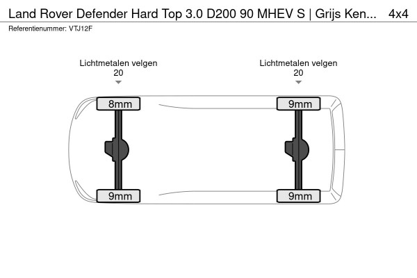 Land Rover Defender Hard Top 3.0 D200 90 MHEV S | Grijs Kenteken | Trekhaak | 360º Camera | Stoelverw. | Leder