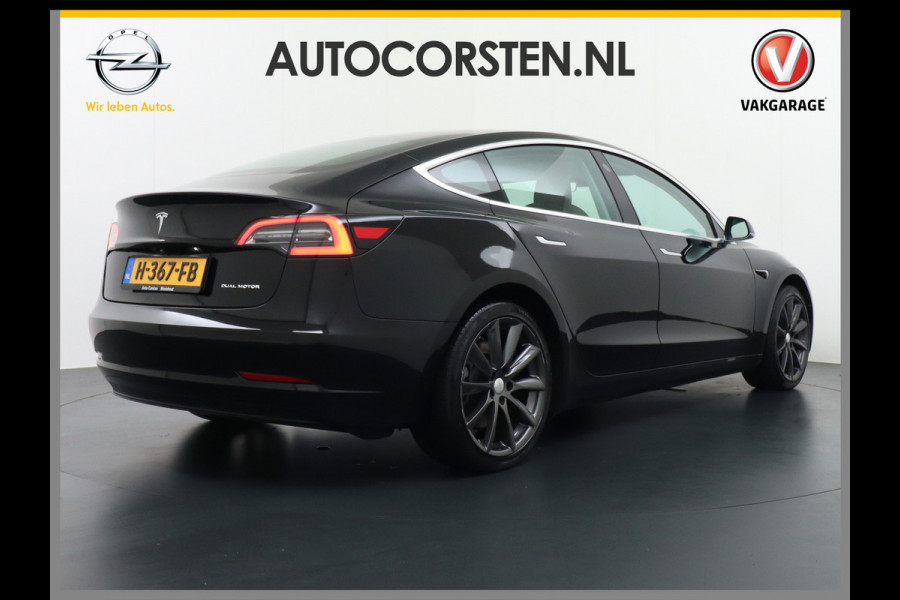 Tesla Model 3 Long Range 75kWh 463PK Full Self Driving 3 computer FSD v.b. Lmv 19" Premium-Audio 4wd Dual Motor AutoPilot Panoramadak Camera's Stoel en achterbank verwarming Keyless Electr.Stoelen-L+R+Easyaccess 1e Maand Gratis Premium Connectivity! Origineel Nederlandse auto! Grip en veiligheid door 4wd AWD vierwielaandrijving