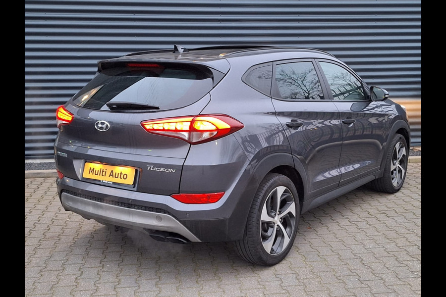 Hyundai Tucson 1.6 T-GDI Premium Automaat | Panodak | Lederen Bekleding | Trekhaak Afneembaar | Apple Carplay | Panodak | Cruise Control | Navigatie | Camera | L.M. 19" | DAB |