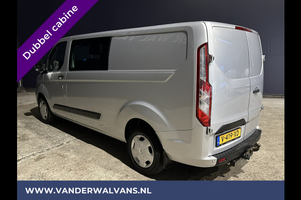 Ford Transit Custom 2.0 TDCI 131pk L2H1 Dubbele Cabine Euro6 Airco | 5-Zits | Navigatie | Camera | 2800kg Trekhaak | LED Cruisecontrol, Verwarmde voorruit, Stoelverwarming, Parkeersensoren