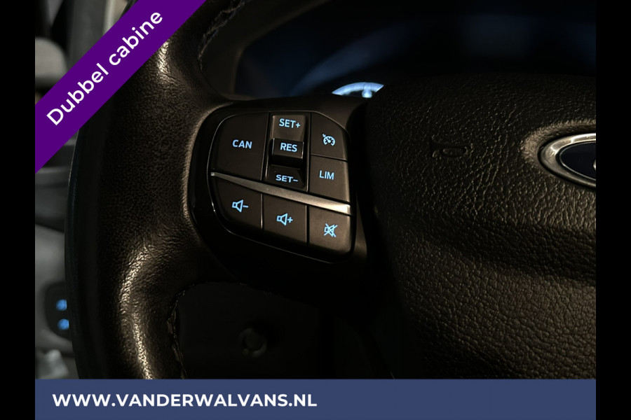 Ford Transit Custom 2.0 TDCI 131pk L2H1 Dubbele Cabine Euro6 Airco | 5-Zits | Navigatie | Camera | 2800kg Trekhaak | LED Cruisecontrol, Verwarmde voorruit, Stoelverwarming, Parkeersensoren