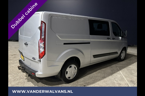 Ford Transit Custom 2.0 TDCI 131pk L2H1 Dubbele Cabine Euro6 Airco | 5-Zits | Navigatie | Camera | 2800kg Trekhaak | LED Cruisecontrol, Verwarmde voorruit, Stoelverwarming, Parkeersensoren