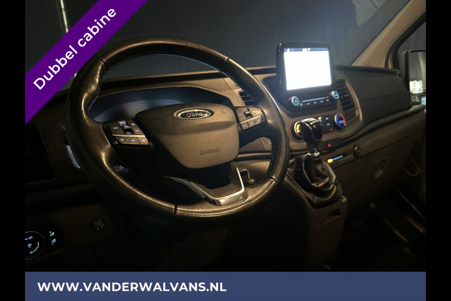 Ford Transit Custom 2.0 TDCI 131pk L2H1 Dubbele Cabine Euro6 Airco | 5-Zits | Navigatie | Camera | 2800kg Trekhaak | LED Cruisecontrol, Verwarmde voorruit, Stoelverwarming, Parkeersensoren