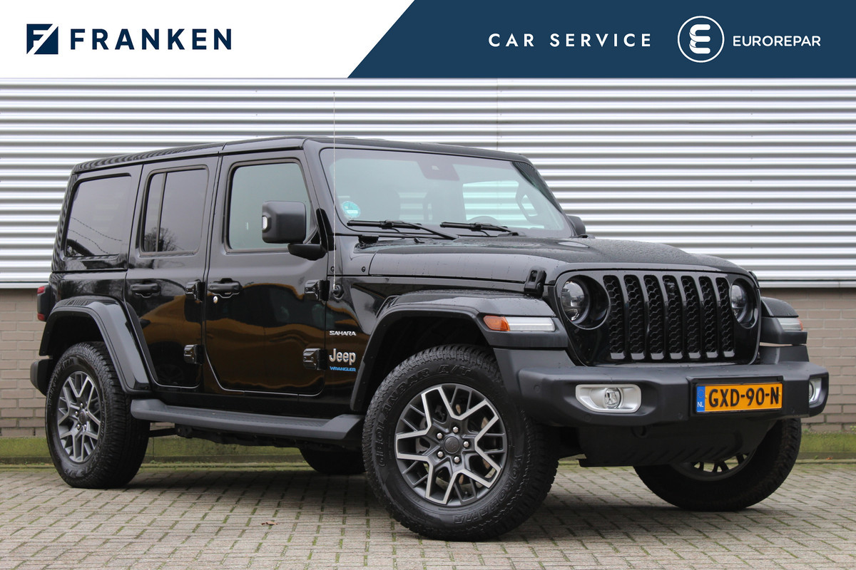 Jeep Wrangler Unlimited 4xe 380 Sahara | Dual Top | Full Options | Alpine | Adaptieve Cruise | BLIS | Leder