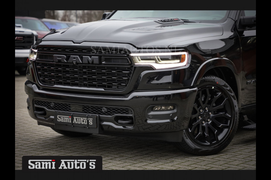 Dodge Ram 1500 LIMITED NIGHT H.O 540PK 706 Nm 2025 | XB9 | MASSAGE | BOM VOL | CREW CAB | DUBBELE CABINE | GRIJSKENTEKEN | €99950,- EXCL BTW | VOORRAAD NR 2292 - 5178