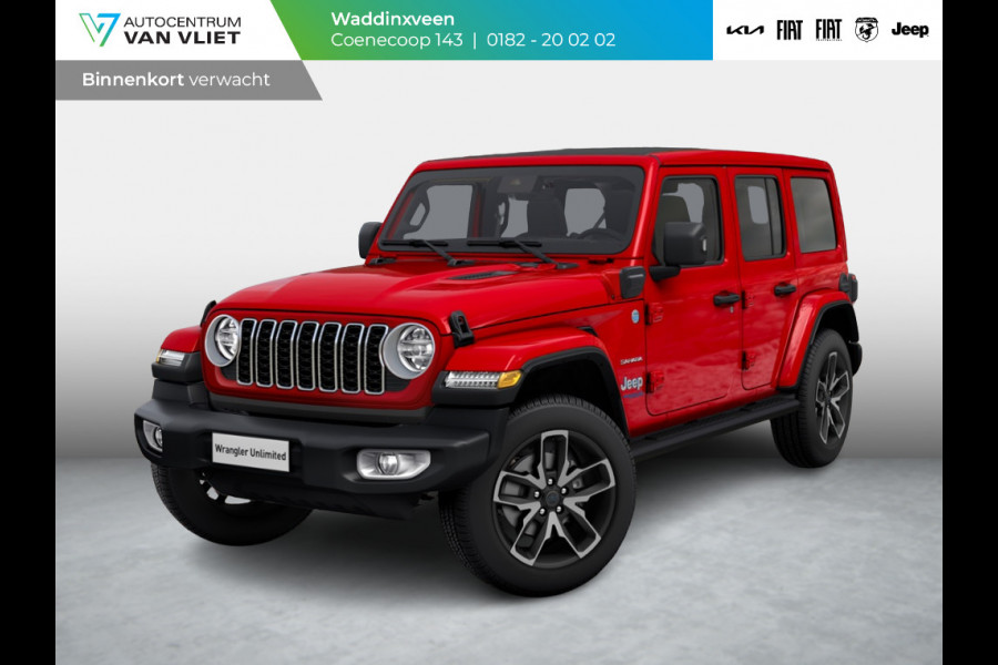 Jeep Wrangler Unlimited 4xe 380 Sahara | MY25 | Sky One-Touch Power Soft Top | 20" met M+S banden | Geel kenteken !