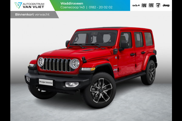 Jeep Wrangler Unlimited 4xe 380 Sahara | MY25 | Sky One-Touch Power Soft Top | 20" met M+S banden | Geel kenteken !