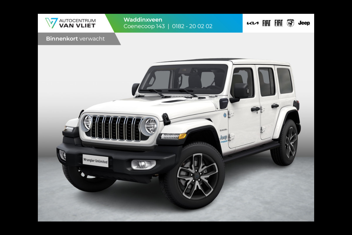 Jeep Wrangler Unlimited 4xe 380 Sahara | MY25 | Sky One-Touch Power Soft Top | 20" met M+S banden | Geel kenteken !