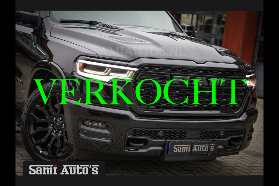 Dodge Ram 1500 LIMITED NIGHT H.O 540PK 706 Nm 2025 | MASSAGE | XB9 | BOM VOL | CREW CAB | DUBBELE CABINE | GRIJSKENTEKEN | €99950,- EXCL BTW | VOORRAAD NR 2294 - 7685