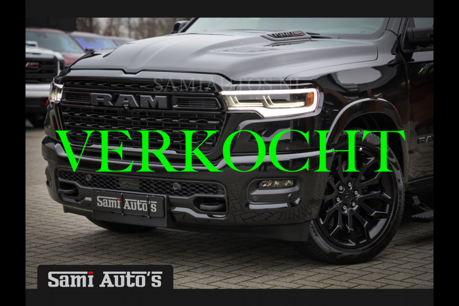 Dodge Ram 1500 LIMITED NIGHT H.O 540PK 706 Nm 2025 | MASSAGE | XB9 | BOM VOL | CREW CAB | DUBBELE CABINE | GRIJSKENTEKEN | €99950,- EXCL BTW | VOORRAAD NR 2294 - 7685